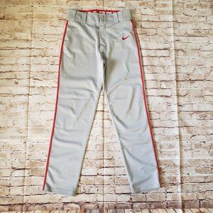 Nike Swingman Dri-Fit Youth XL EUC Baseball Pants - Gray w/ Red Stripe Piping.